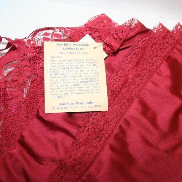 Dan River Super Satin Red  Sexy Lace Trim Camisole SZ 38 - Picture 6 of 6